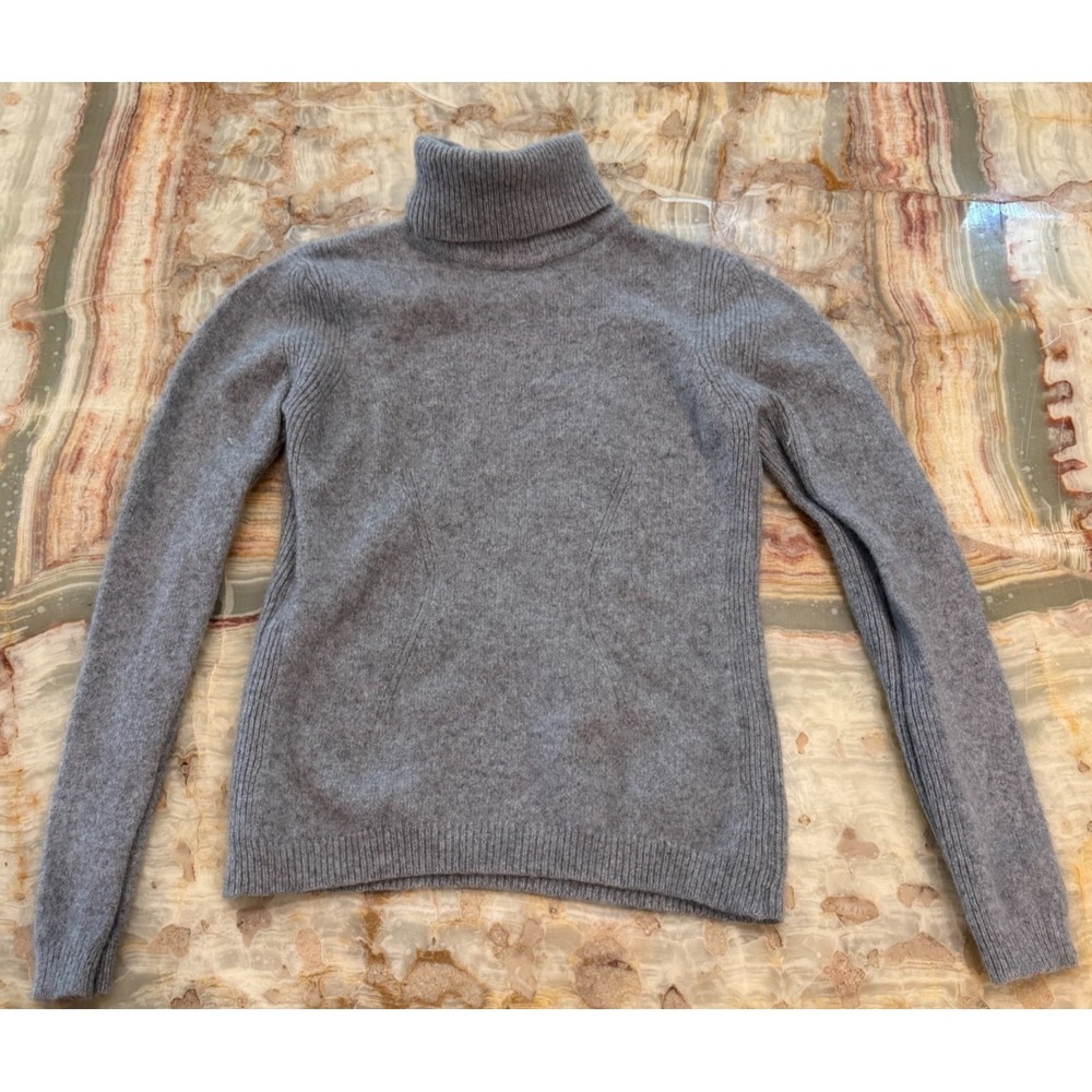 Hathaway Womens Cashmere Turtleneck Sweater Gray Long‎ Sleeve Size M